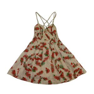 Free People Linen Floral Sundress Cross Back Women’s Size 8